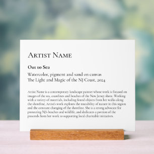Large Art Gallery Art Exhibit Plaques Acrylic Sign