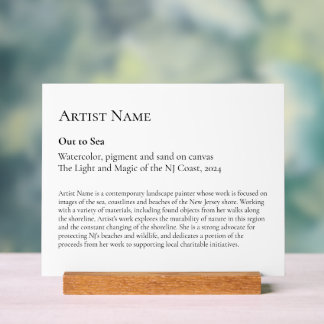 Large Art Gallery Art Exhibit Plaques Acrylic Sign