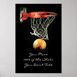 Large Artwork Motivational Quote Basketball Poster