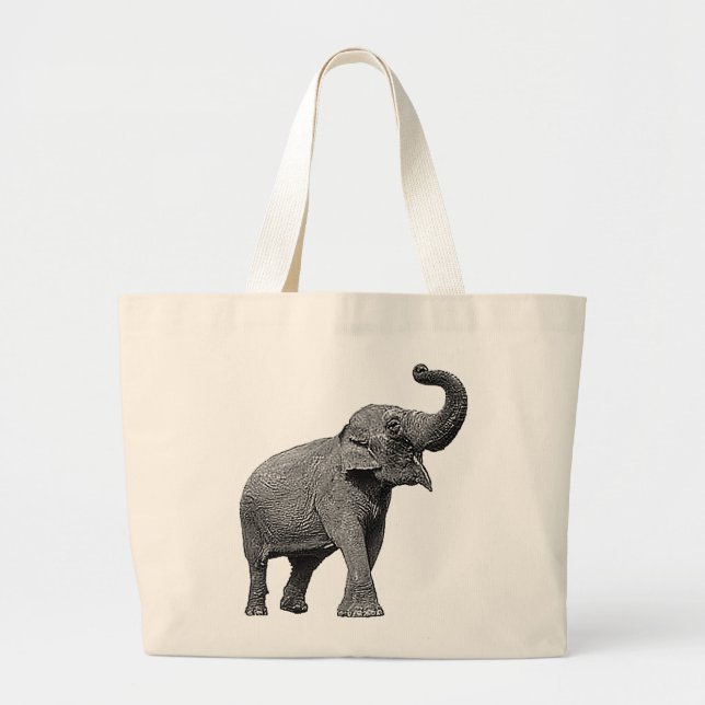 LARGE ASIAN ELEPHANT - INDIAN ELEPHANT TOTE BAG (Front)