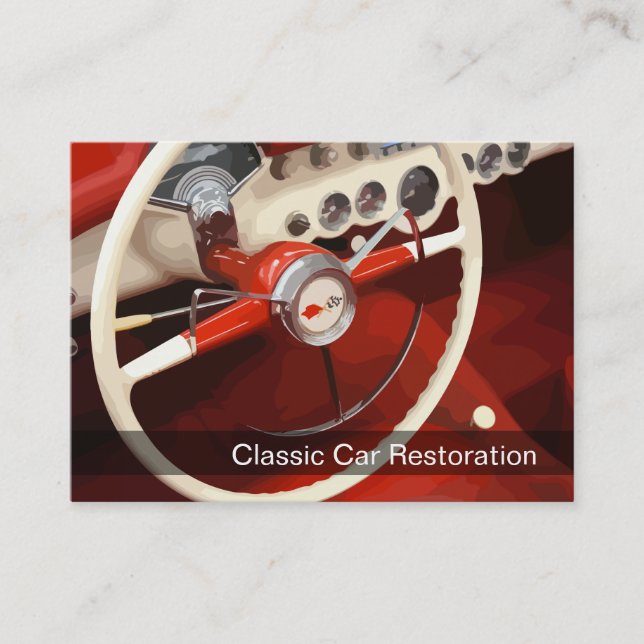 Large Automotive Restoration Business Cards (Front)