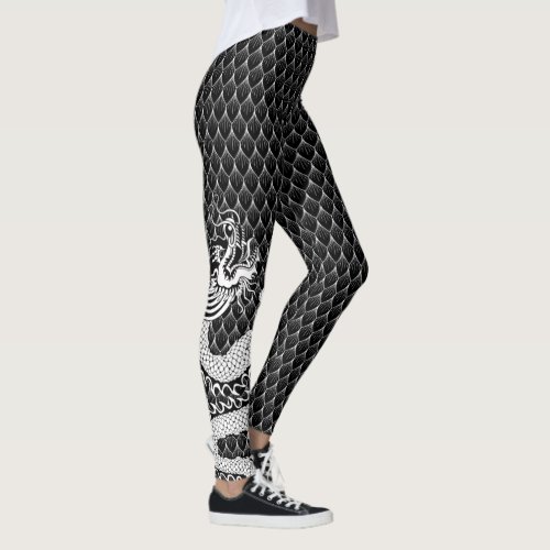 Large BW Dragon Leggings