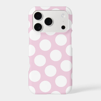 Large Baby Pink and White Polka Dot Pattern Iphone 18 Pro Case