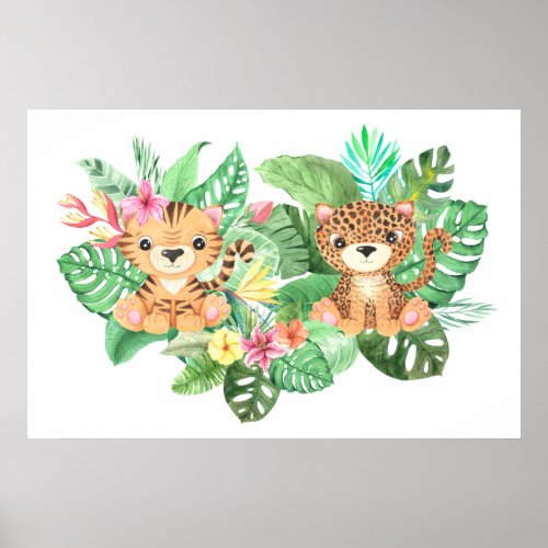 Large Baby Wild Cats Poster