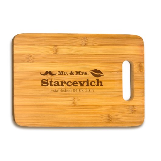 Large Bamboo Cutting Board w/Integrated Handle (Top)