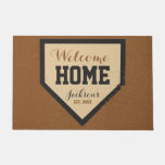 Large Baseball Family Home Plate Name And Year Doormat at Zazzle
