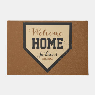 Welcome Mat, Baseball Doormat, Housewarming Gift, Baseball Gift