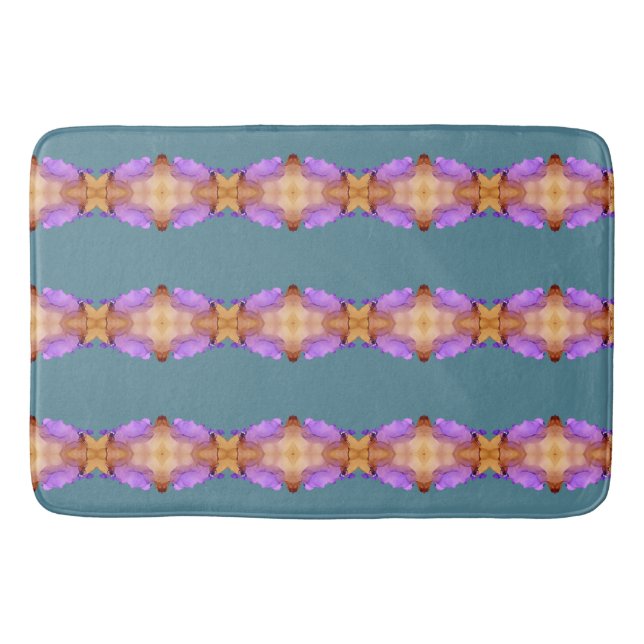 Large Bath Mat in Striped Mandala Design (Front)
