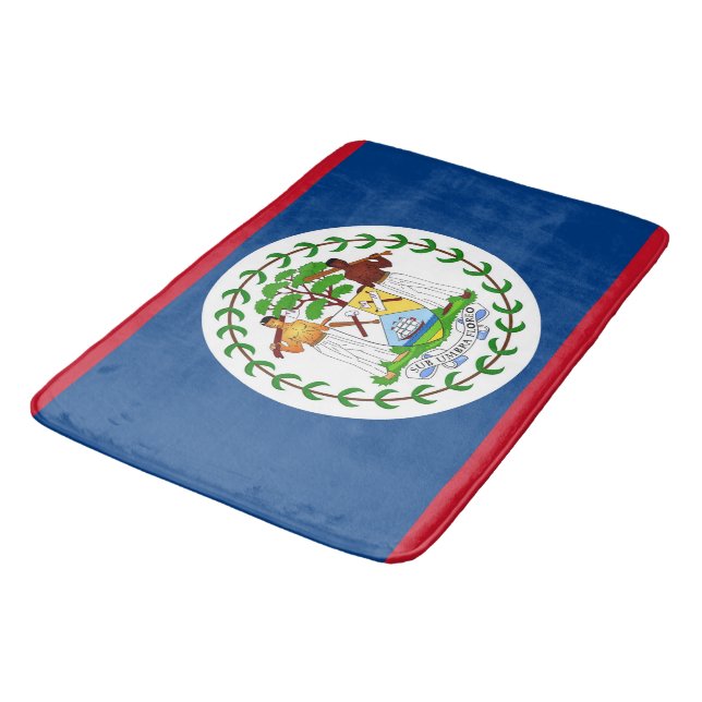 Large bath mat with flag of Belize (Angled)