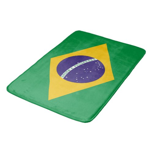 Large bath mat with flag of Brazil