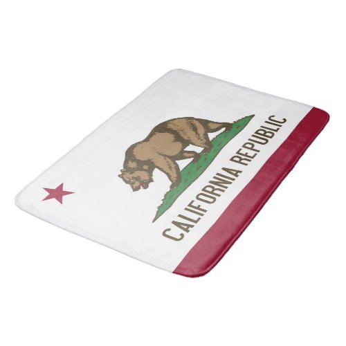 Large bath mat with flag of California USA