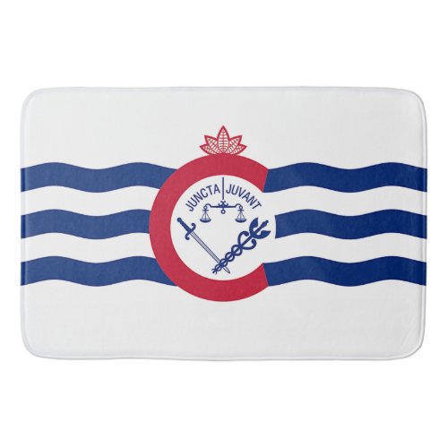 Large bath mat with flag of Cincinnati