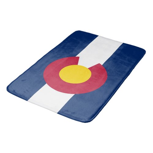 Large bath mat with flag of Colorado USA