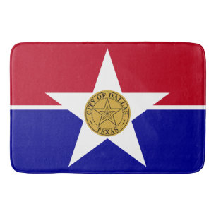 Large bath mat with flag of Dallas