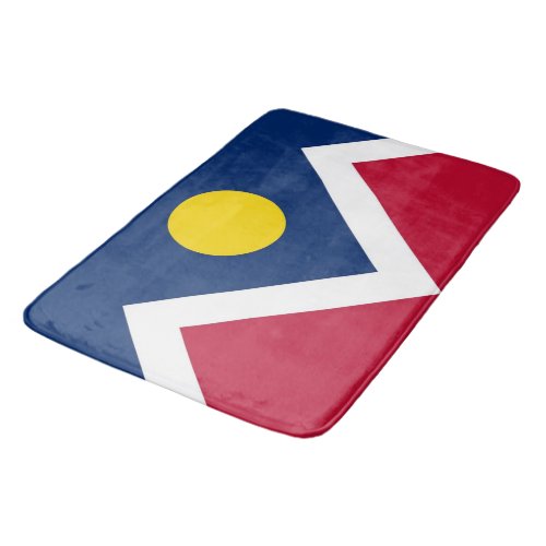 Large bath mat with flag of Denver USA