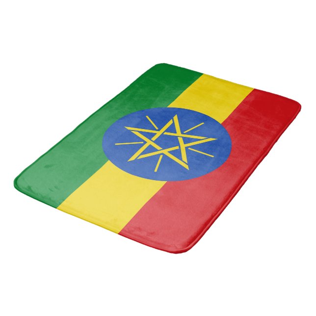 Large bath mat with flag of Ethiopia (Angled)