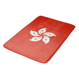 Large bath mat with flag of Hong Kong