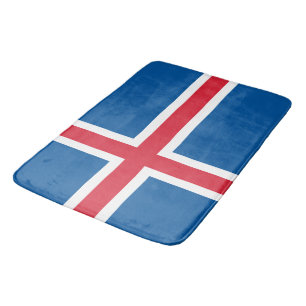 Large bath mat with flag of Iceland