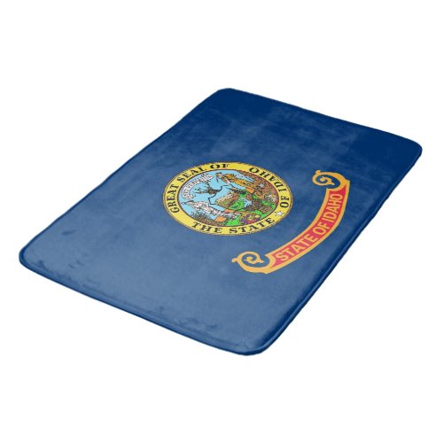 Large bath mat with flag of Idaho USA