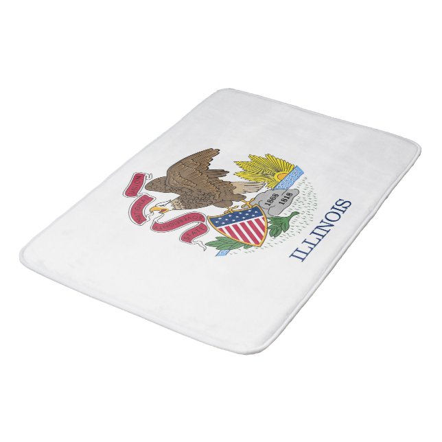 Large bath mat with flag of Illinois, USA (Angled)