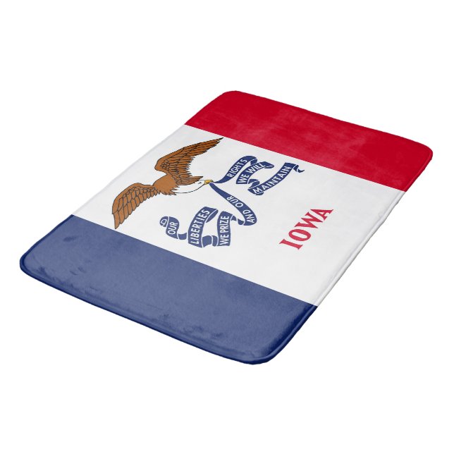 Large bath mat with flag of Iowa, USA (Angled)