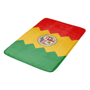 Large bath mat with flag of Los Angeles, USA