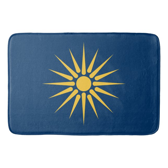 Large bath mat with flag of Macedonia, Greece (Front)