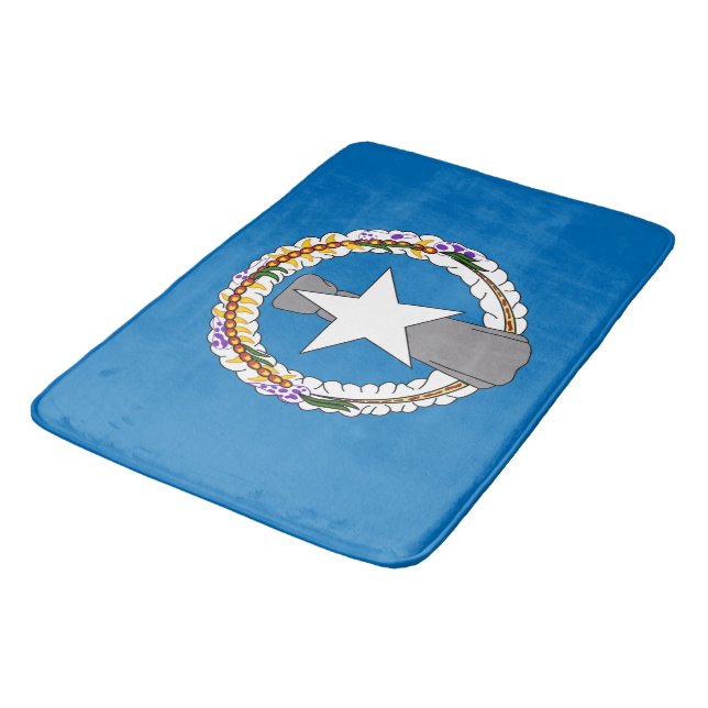 Large bath mat with flag of Mariana Islands, USA (Angled)