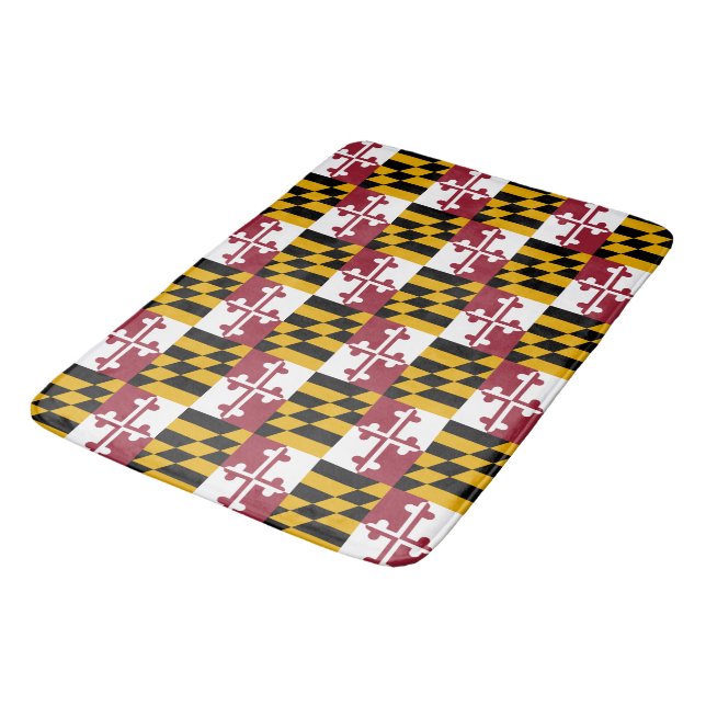 Large bath mat with flag of Maryland, USA (Angled)