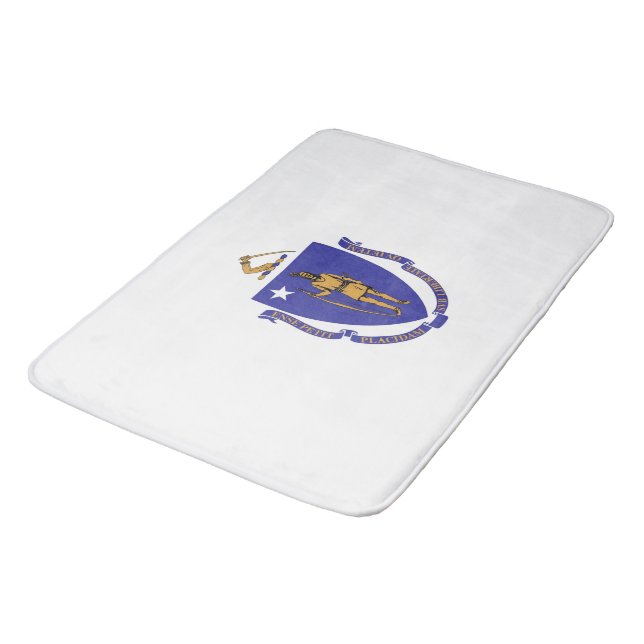 Large bath mat with flag of Massachusetts, USA (Angled)