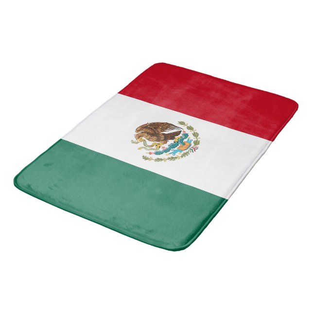 Large bath mat with flag of Mexico (Angled)