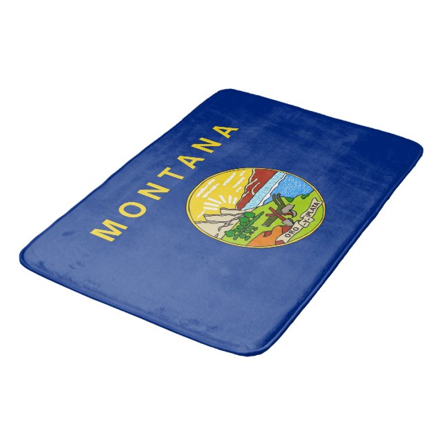 Large bath mat with flag of Montana, USA (Angled)