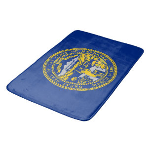 Large bath mat with flag of Nebraska, USA
