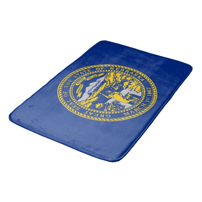 Large bath mat with flag of Nebraska, USA (Angled)