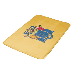 Large bath mat with flag of New Jersey, USA