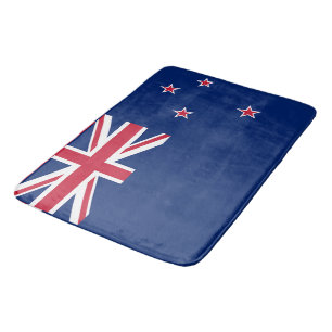 Large bath mat with flag of New Zealand