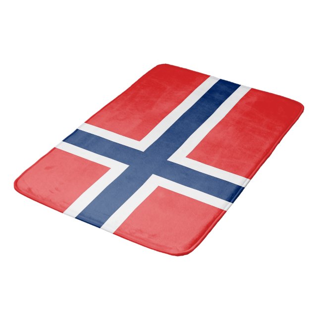 Large bath mat with flag of Norway (Angled)