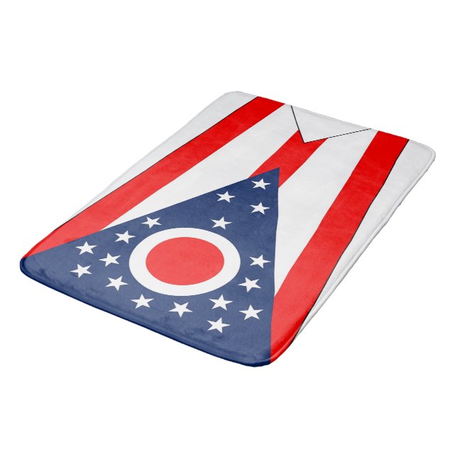 Large bath mat with flag of Ohio State, USA (Angled)