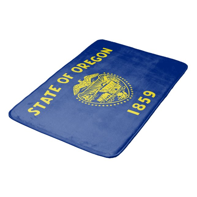 Large bath mat with flag of Oregon State, USA (Angled)