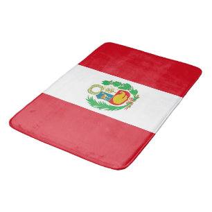 Large bath mat with flag of Peru