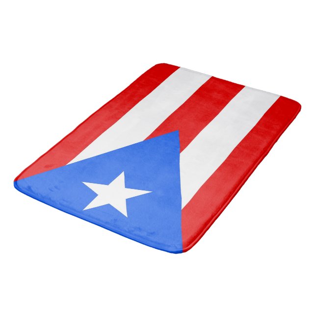Large bath mat with flag of Puerto Rico, USA (Angled)