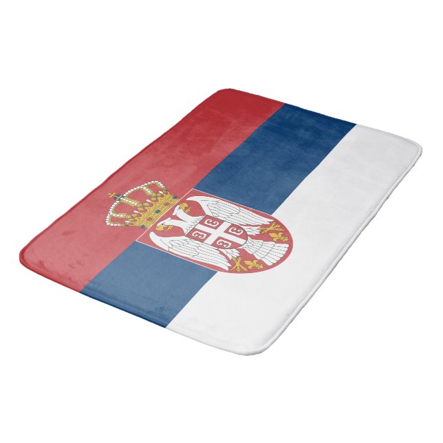 Large bath mat with flag of Serbia (Angled)