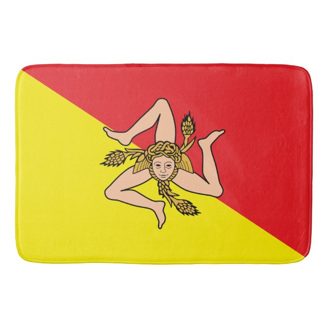 Large bath mat with flag of Sicily (Front)