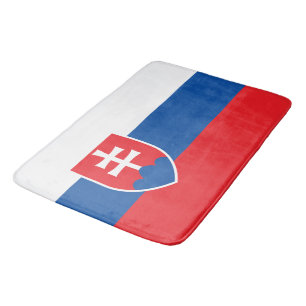 Large bath mat with flag of Slovakia