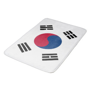 Large bath mat with flag of South Korea