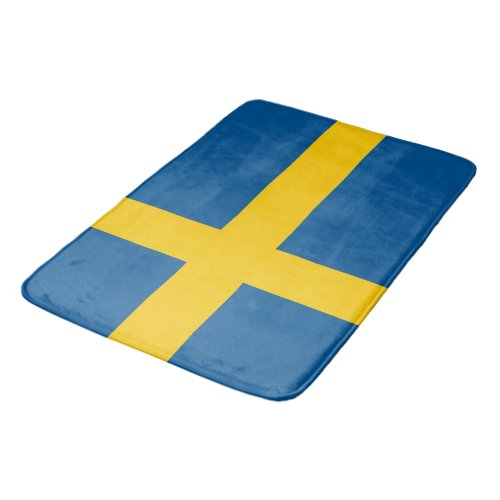 Large bath mat with flag of Sweden