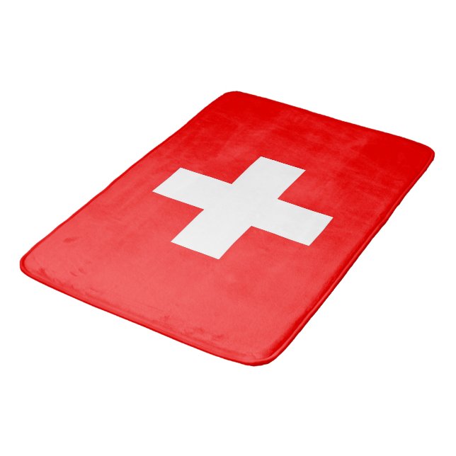 Large bath mat with flag of Switzerland (Angled)