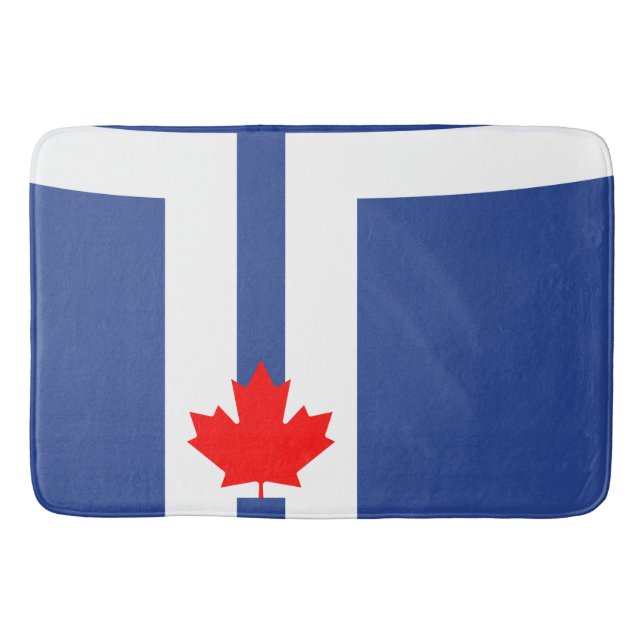 Large bath mat with flag of Toronto, Canada (Front)