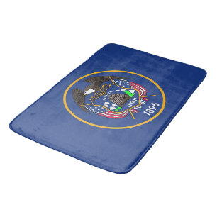 Large bath mat with flag of Utah, USA