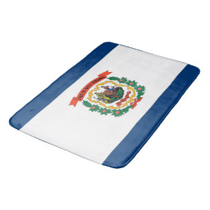 Large bath mat with flag of West Virginia, USA
